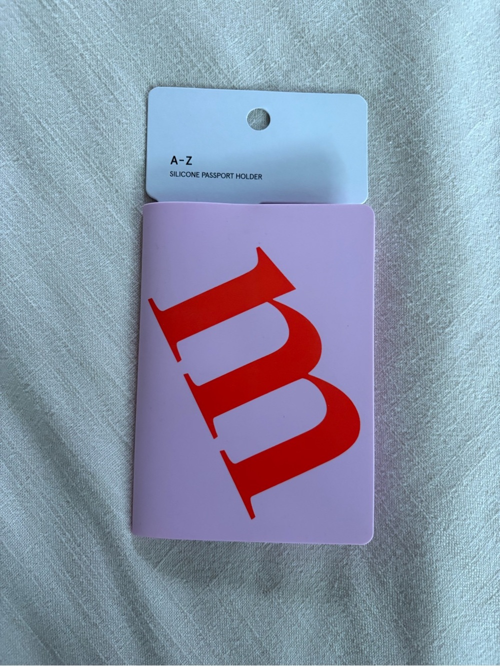 Lilac Silicone Passport Holder with Red 'm'